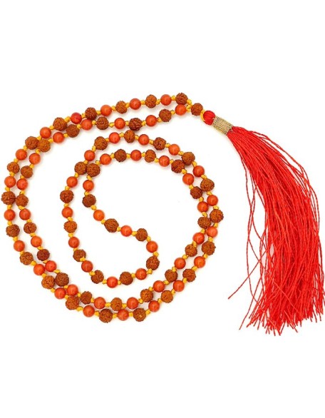 6.5 mm Rudraksha Sphatik Mala | Rudraksha Crystal Beads Combination Mala Necklace For Planet Venus 